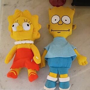 Yellow and Blue Plush Toy Set